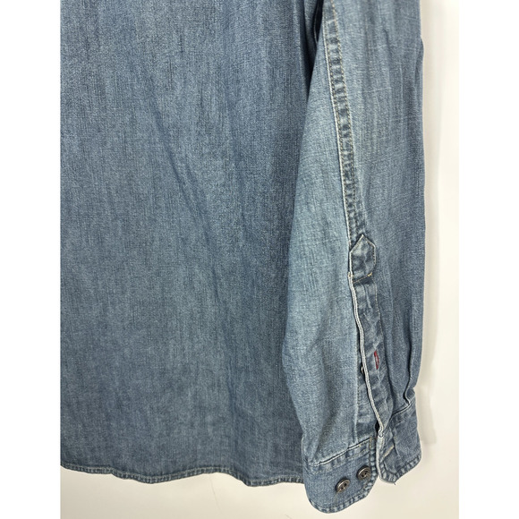 L.L. Bean Button Down Denim Pocket Shirt Long Sleeve Cotton Top Men's Size M - Picture 11 of 12